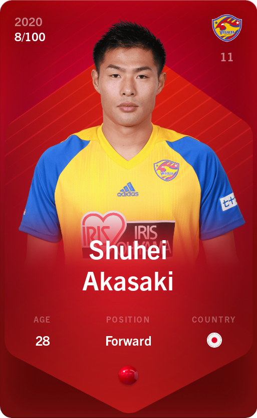 Sorare - Sorare Official - Shuhei Akasaki 2020-21 • Rare 8/100 - NFT # 78229397762372100744893989611225313654594991647449623081675429086829454859130