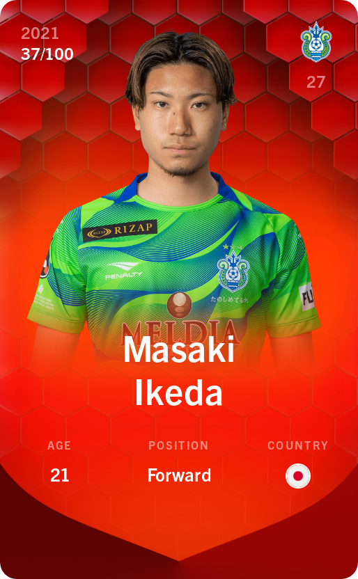 Sorare - Sorare Official - Masaki Ikeda 2021-22 • Rare 37/100 - NFT # 78242979771758307990795897764862435442758811330320620747342823915903936796754