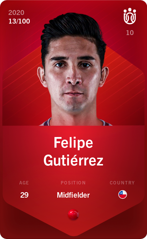 Sorare - Sorare Official - Felipe Gutiérrez 2020-21 • Rare 13/100 - NFT # 5057861779118998323988436149511585010699745884169884952920359223401448432532