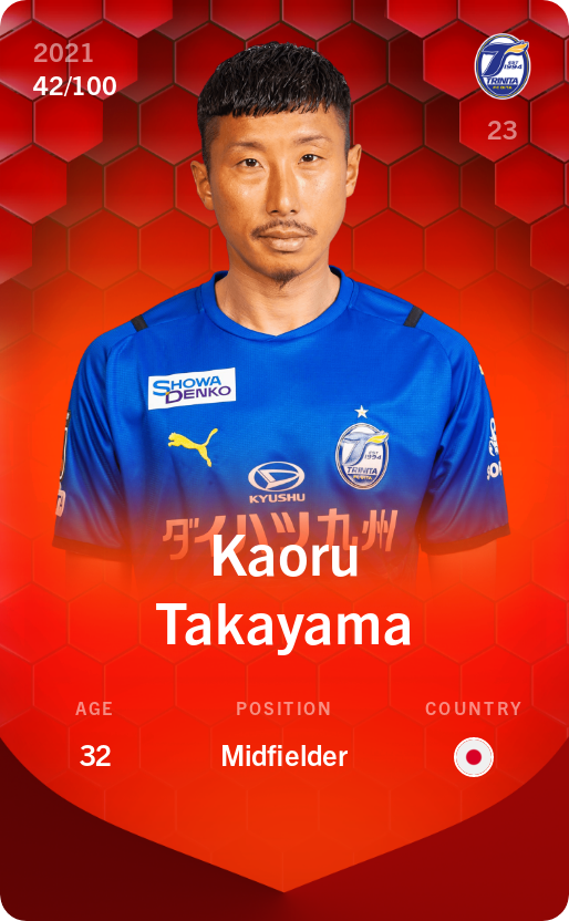 Sorare - Sorare Official - Kaoru Takayama 2021-22 • Rare 42/100 - NFT # 99096628509675693988599186968060945581963643627074175049932402855594888021222