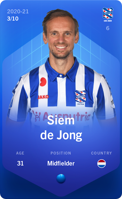 Sorare - Sorare Official - Siem de Jong 2020-21 • Super Rare 3/10 - NFT # 19673539439299702947557336879589408785379464943270315992247669481160970233356