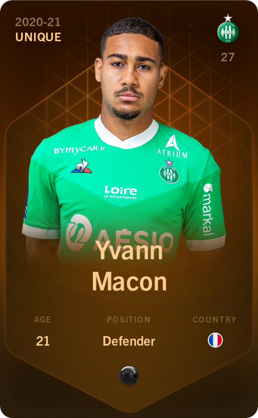 Sorare - Sorare Official - Yvann Macon 2020-21 • Unique - NFT # 81174249991732304284281226110361152762252175082175902650855542802716861524096