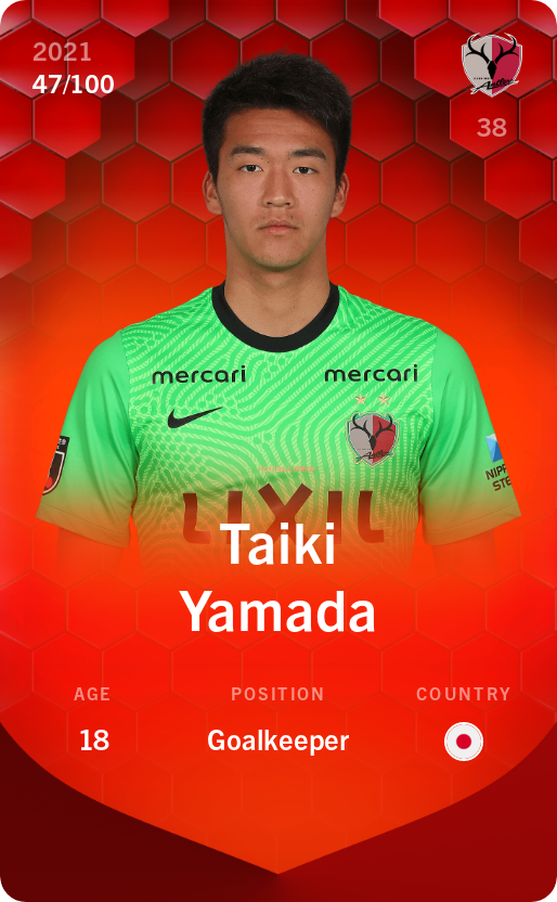 Sorare - Sorare Official - Taiki Yamada 2021-22 • Rare 47/100 - NFT # 5895844102775765155837271296645933989479768628639807957686751345467133539980