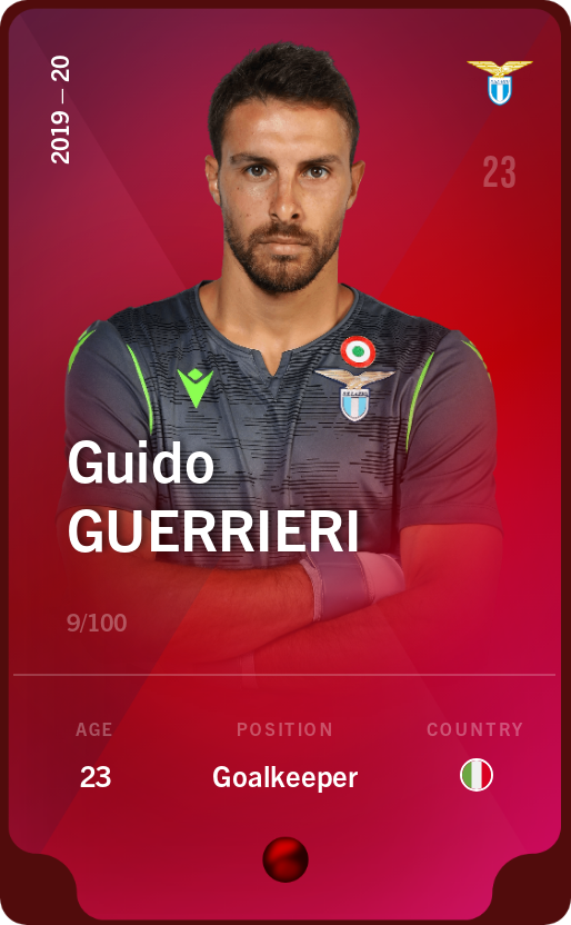 Sorare - Sorare Official - Guido Guerrieri 2019-20 • Rare 9/100 - NFT # 112553299440627035936385793041837372028398552840849615494688107063166847745060