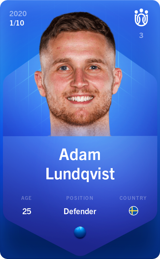 Sorare - Sorare Official - Adam Lundqvist 2020-21 • Super Rare 1/10 - NFT # 15991864832908765114456740855280812450750105417243314531937104789263111193181