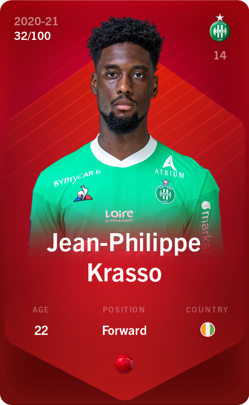 Sorare - Sorare Official - Jean-Philippe Krasso 2020-21 • Rare 32/100 - NFT # 1096227088415784673329409673063536890314233918117887713394913865849873493304