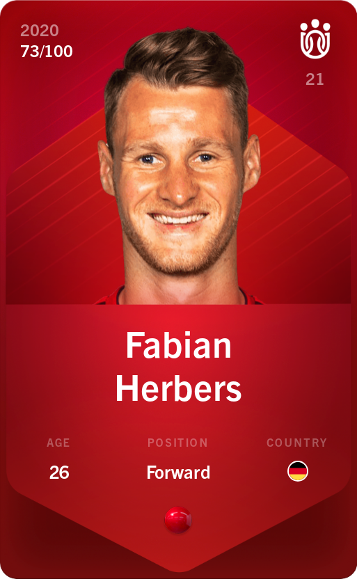 Sorare - Sorare Official - Fabian Herbers 2020-21 • Rare 73/100 - NFT # 102225246014712229878212001153201753591910142458938869122930582512616754348960