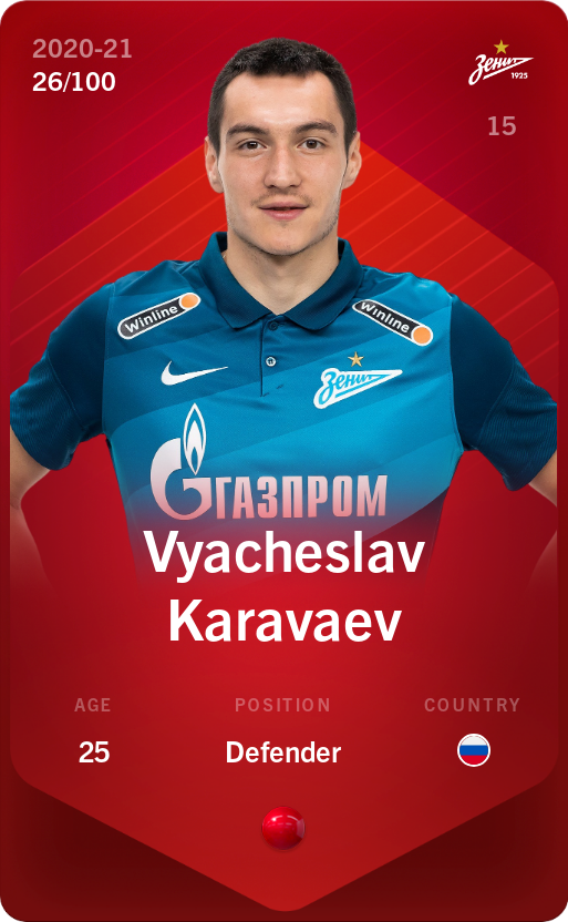 Sorare - Sorare Official - Vyacheslav Karavaev 2020-21 • Rare 26/100 - NFT # 43778084797449898861794172248279542855909531426630382464395816637771784000540