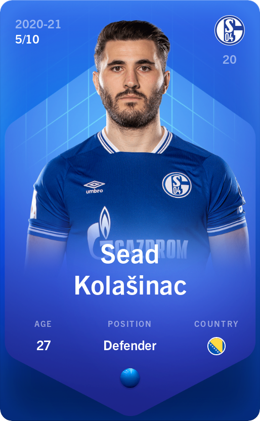 Sorare - Sorare Official - Sead Kolašinac 2020-21 • Super Rare 5/10 - NFT # 81517999566915248721422645269313331566256281873720786842468859989028378755795