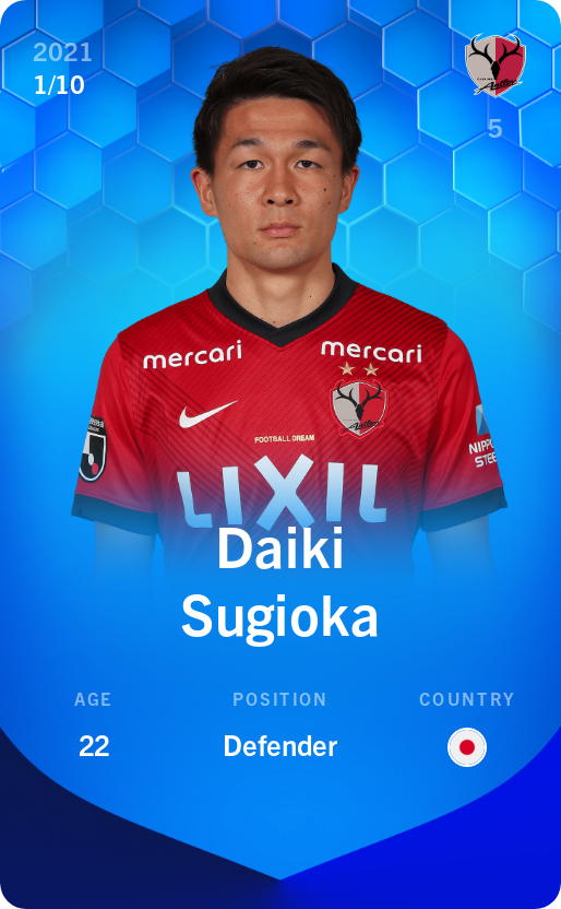Sorare - Sorare Official - Daiki Sugioka 2021-22 • Super Rare 1/10 - NFT # 32086405326917653611906547813053451279561292978089869043587838903920701681163