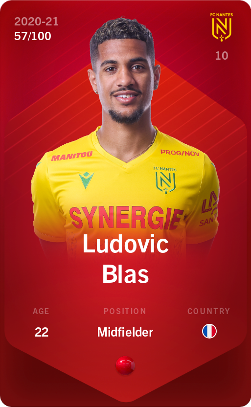 Sorare - Sorare Official - Ludovic Blas 2020-21 • Rare 57/100 - NFT # 96740904612178612142091079753759660521859542770073168121542265734858688149537