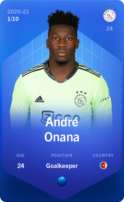 Sorare - Sorare Official - André Onana 2020-21 • Super Rare 1/10 - NFT # 38085342623982514598779542021859453916715438687149401796368747709879398882190