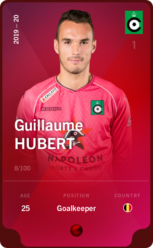 Sorare - Sorare Official - Guillaume Hubert 2019-20 • Rare 8/100 - NFT # 16209774221759695749903391254170736538168972905744033841885024373100859100453