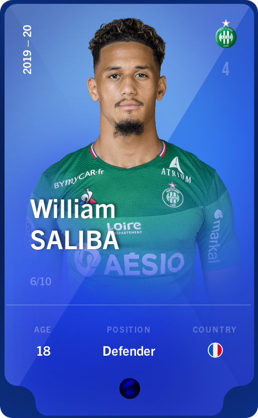 Sorare - Sorare Official - William Saliba 2019-20 • Super Rare 6/10 - NFT # 76699254760851015812425159410826316314193454488307273105831880224994734517526