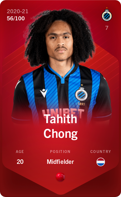 Sorare - Sorare Official - Tahith Chong 2020-21 • Rare 56/100 - NFT # 17834639795364714416893437188788737137499832844871577228460109396292186678160