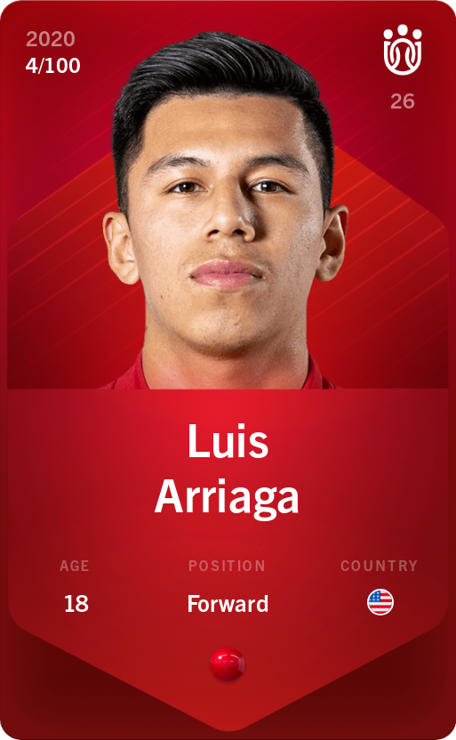 Sorare - Sorare Official - Luis Arriaga 2020-21 • Rare 4/100 - NFT # 12980864555995472682571836277311147646687005119254979270807594616058055984626