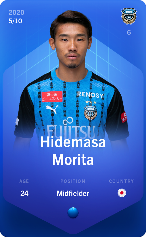Sorare - Sorare Official - Hidemasa Morita 2020-21 • Super Rare 5/10 - NFT # 104457206863244429327233591940055637970870570900981583261583204146367580850121
