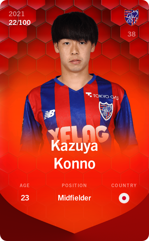 Sorare - Sorare Official - Kazuya Konno 2021-22 • Rare 22/100 - NFT # 108887276234541053652589382557912590761640482169747294241835430952321426770390