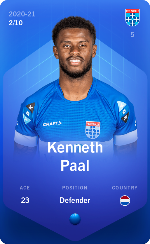 Sorare - Sorare Official - Kenneth Paal 2020-21 • Super Rare 2/10 - NFT # 110069260023520436821190968335303327816797392544260710421058979229590358955519