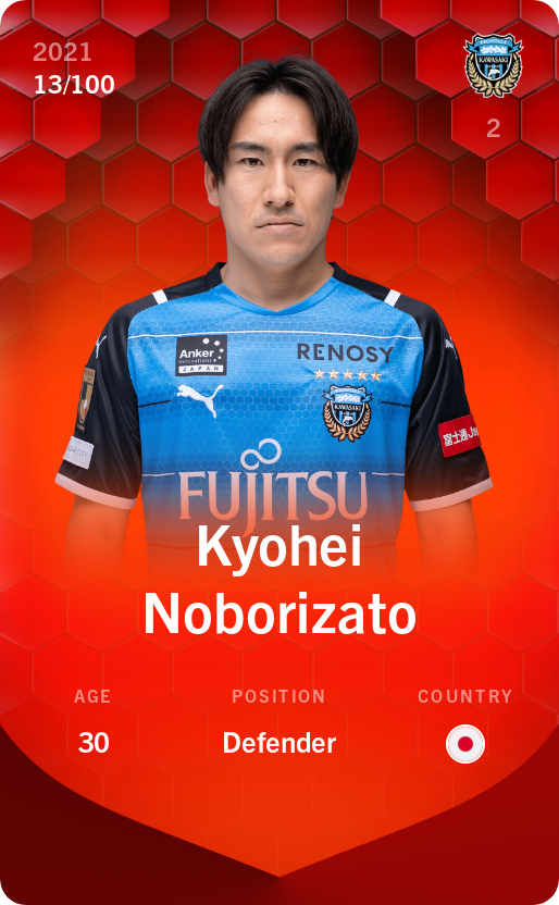 Sorare - Sorare Official - Kyohei Noborizato 2021-22 • Rare 13/100 - NFT # 43438293191028015450459165520286536500146956793660711355781234436684857891709