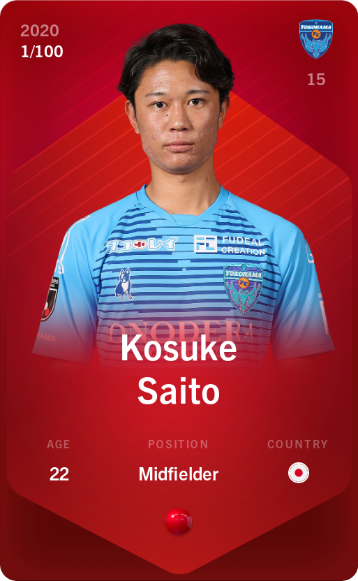 Sorare - Sorare Official - Kosuke Saito 2020-21 • Rare 1/100 - NFT # 26882382200622826828158629364039909168509787544138764760491392609662563942535