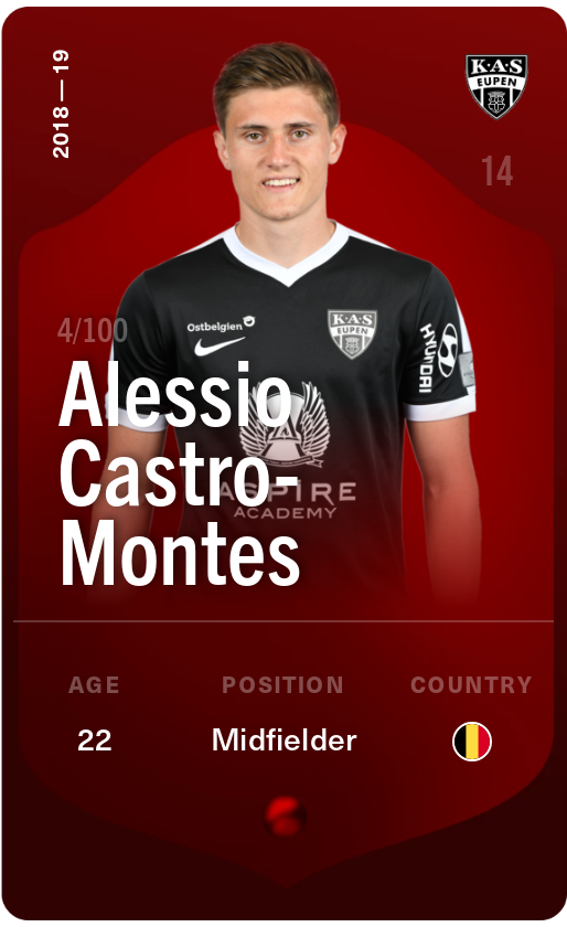 Sorare - Sorare Official - Alessio Castro-Montes 2018-19 • Rare 4/100 - NFT # 46116606863993964950744587081854331994835082919122971641949669245348002824253