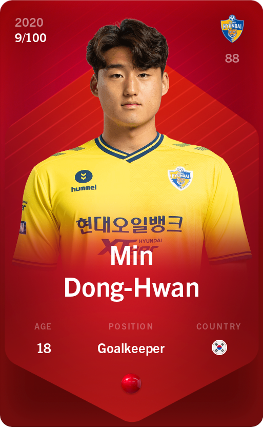Sorare - Sorare Official - Min Dong-Hwan 2020-21 • Rare 9/100 - NFT # 21177927063008801628266376381058095563943162935934975260688015124488895525213