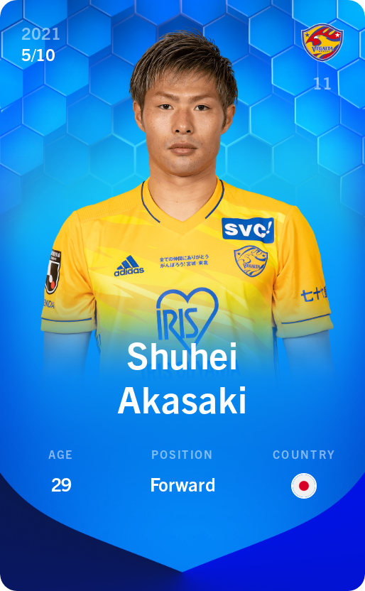Sorare - Sorare Official - Shuhei Akasaki 2021-22 • Super Rare 5/10 - NFT # 107249387636090503767900428006233569819182272109389412536050935339961283070719