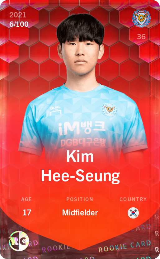 Sorare - Sorare Official - Kim Hee-Seung 2021-22 • Rare 6/100 - NFT # 113520575291423336820678008527758714618748174021842012369974640294889153404650