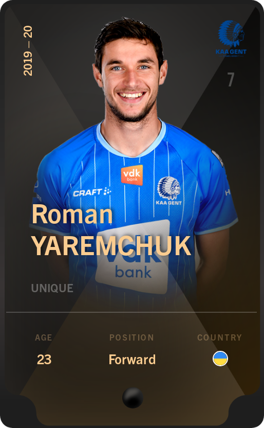 Sorare - Sorare Official - Roman Yaremchuk 2019-20 • Unique - NFT # 6876508295528786425607513814783778557996194783243715684922187275371327007057