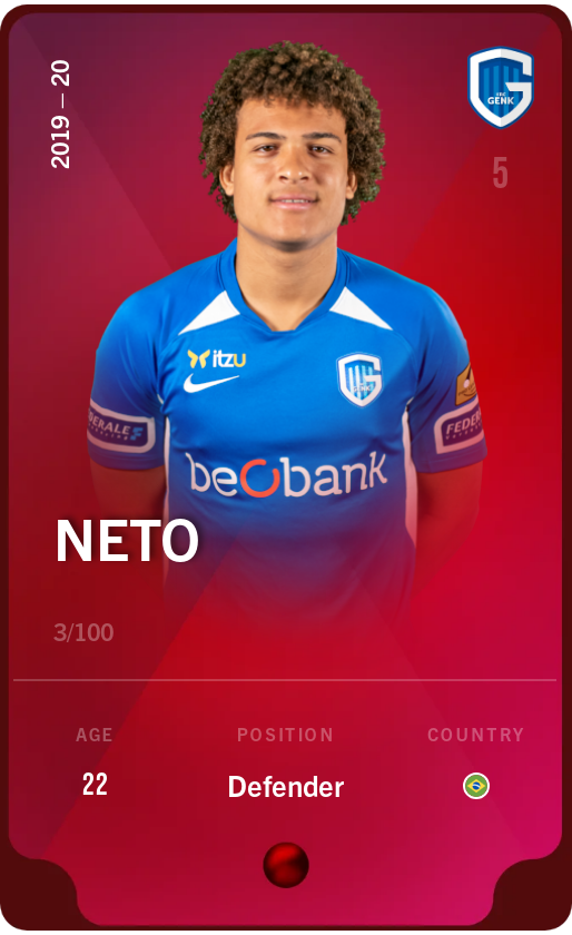 Sorare - Sorare Official - Neto 2019-20 • Rare 3/100 - NFT # 74174538381805898647942985684572277586044945973342405575054806118239737971369
