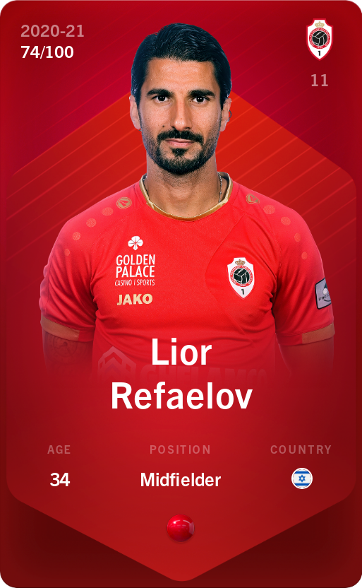 Sorare - Sorare Official - Lior Refaelov 2020-21 • Rare 74/100 - NFT # 59621734545606319034669513028866602953044591928453455899797347401257126699258