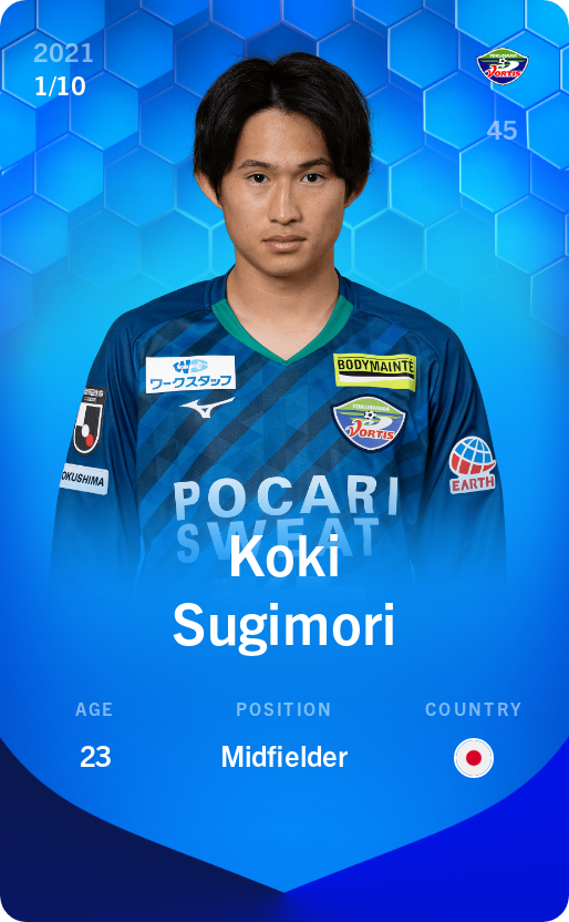 Sorare - Sorare Official - Koki Sugimori 2021-22 • Super Rare 1/10 - NFT # 170258841729281987468434096626218820722041532885351175338128407561399954342