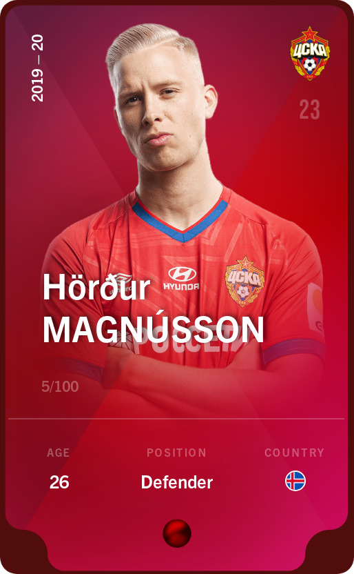 Sorare - Sorare Official - Hörður Magnússon 2019-20 • Rare 5/100 - NFT # 109983868596852573034793868670892090897609815763747104348183631126432971846448