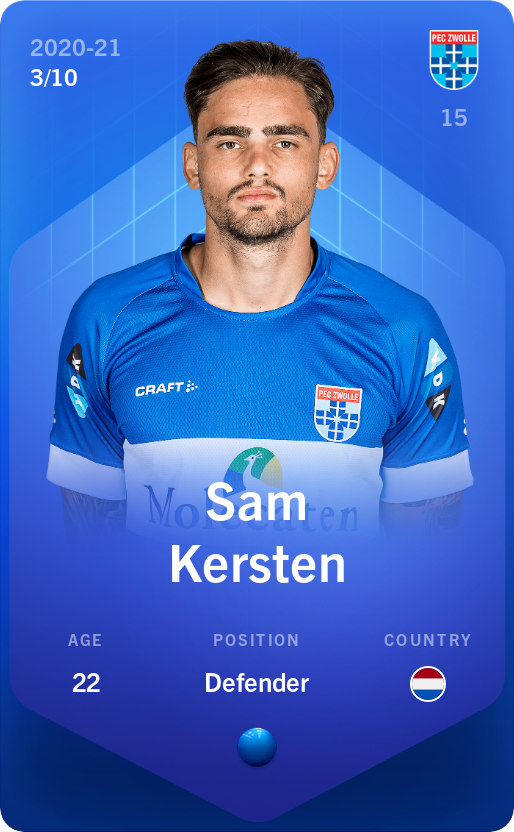 Sorare - Sorare Official - Sam Kersten 2020-21 • Super Rare 3/10 - NFT # 33128914925370532171480051331094722490355902626886842851808023093763131519566