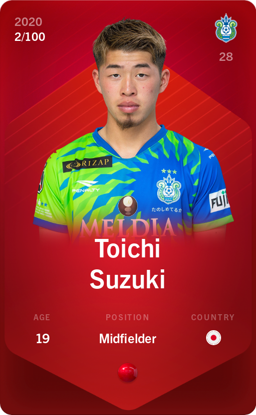 Sorare - Sorare Official - Toichi Suzuki 2020-21 • Rare 2/100 - NFT # 8028630425520112641621937071391806070889048027207214184102738299626306263954