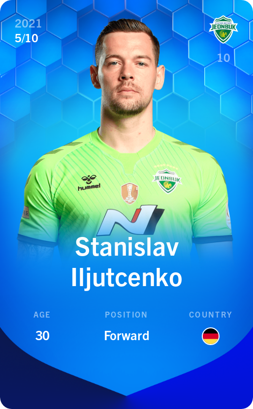 Sorare - Sorare Official - Stanislav Iljutcenko 2021-22 • Super Rare 5/10 - NFT # 19069553298114601365728155409795851167396837386470998395152391287811606207027