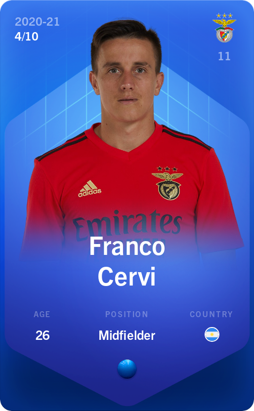 Sorare - Sorare Official - Franco Cervi 2020-21 • Super Rare 4/10 - NFT # 40043473024622887550545094187800632356141557611527316551988707309914999433453