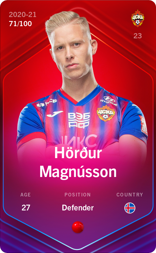 Sorare - Sorare Official - Hörður Magnússon 2020-21 • Rare 71/100 - NFT # 51781479869341549159470657171547422120004869950756726900581050777379721407705