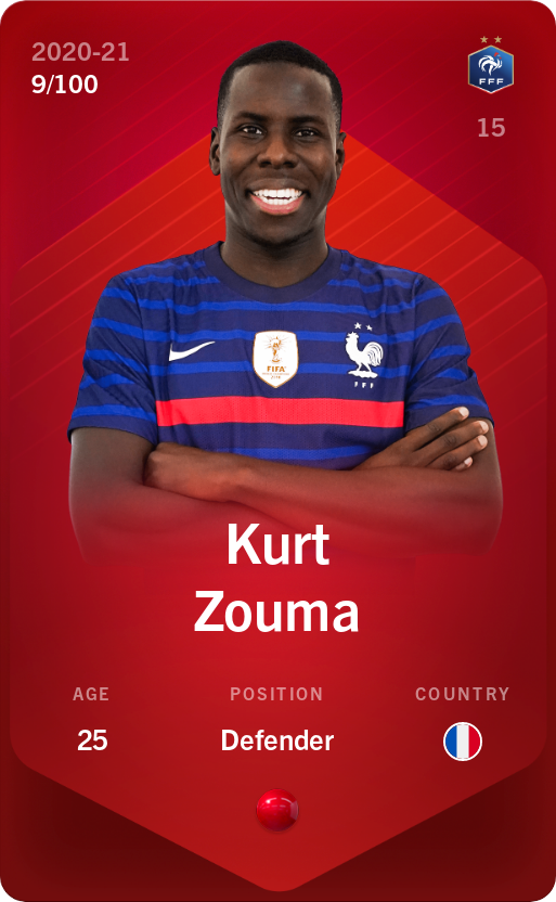 Sorare - Sorare Official - Kurt Zouma 2020-21 • Rare 9/100 - NFT # 100716527041062038388693813244499207668909956366747719820888236724564216760448