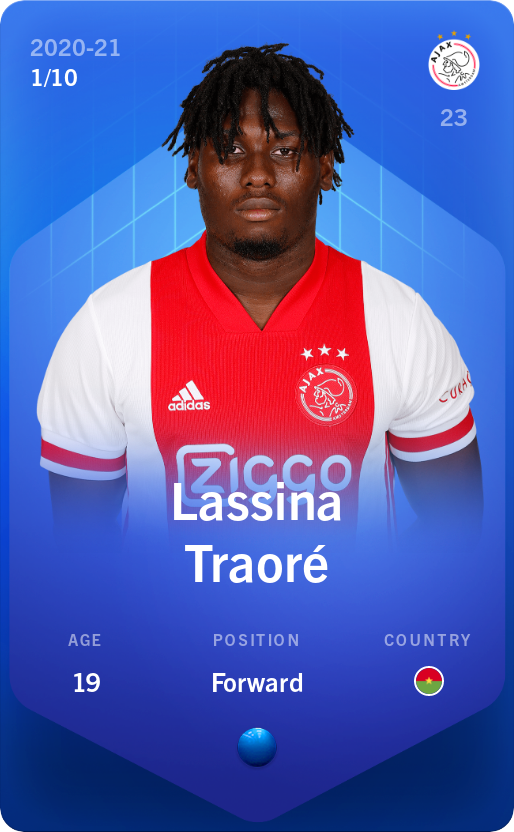 Sorare - Sorare Official - Lassina Traoré 2020-21 • Super Rare 1/10 - NFT # 89648662062006772505379592691021163485868442111639638229450079082107053542710