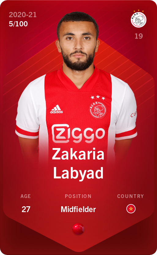 Sorare - Sorare Official - Zakaria Labyad 2020-21 • Rare 5/100 - NFT # 13669785453775194533497967401452388904073673485711054035385014554261512284977