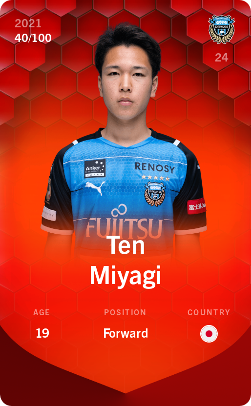 Sorare - Sorare Official - Ten Miyagi 2021-22 • Rare 40/100 - NFT # 91642388570976762479119868185778968437185827931982529964643728509314848823456