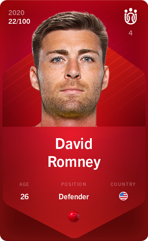 Sorare - Sorare Official - David Romney 2020-21 • Rare 22/100 - NFT # 16630614531735073503016017827382538460659966166880736895804784365916594998436