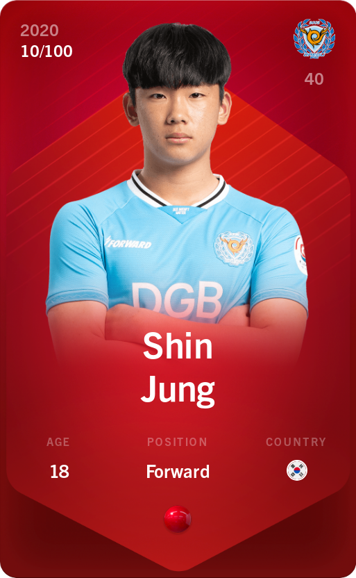 Sorare - Sorare Official - Shin Jung 2020-21 • Rare 10/100 - NFT # 27755643896032642771665677412998884056256605531132889702147693089300379115723
