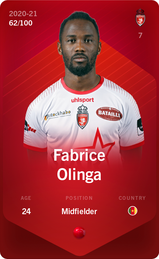 Sorare - Sorare Official - Fabrice Olinga 2020-21 • Rare 62/100 - NFT # 20320232897738191926784518220113686167582624431792871853864062468175198191934