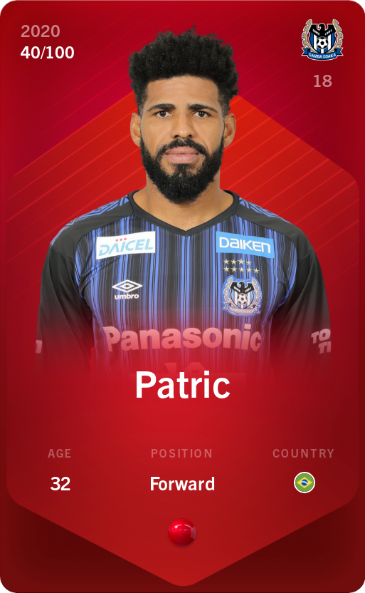 Sorare - Sorare Official - Patric 2020-21 • Rare 40/100 - NFT # 54306533185014848725038242786319084942140752589219478704077161138786828763044