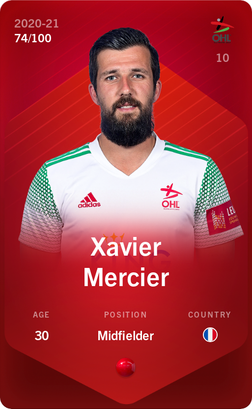 Sorare - Sorare Official - Xavier Mercier 2020-21 • Rare 74/100 - NFT # 107289346888428425615944437495115022665573996244713633775336393043392450791797
