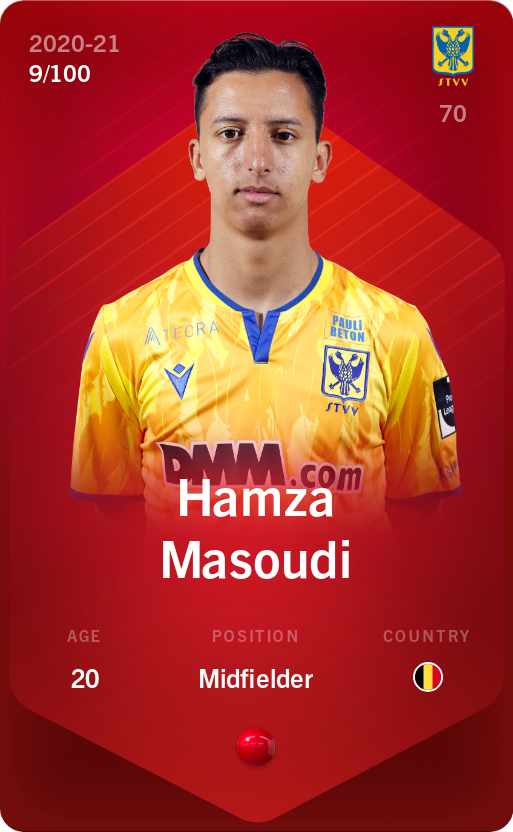 Sorare - Sorare Official - Hamza Masoudi 2020-21 • Rare 9/100 - NFT # 111452534427738108676076130410106589142248106068330301688785516935123803887314