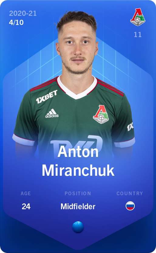 Sorare - Sorare Official - Anton Miranchuk 2020-21 • Super Rare 4/10 - NFT # 49158517978537510027173542653103962208881986287972887233276071337966555052726